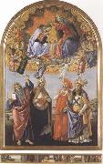 Sandro Botticelli Coronation of the Virgin,with Sts john the Evangelist,Augustine,Jerome and Eligius or San Marco Altarpiece oil painting